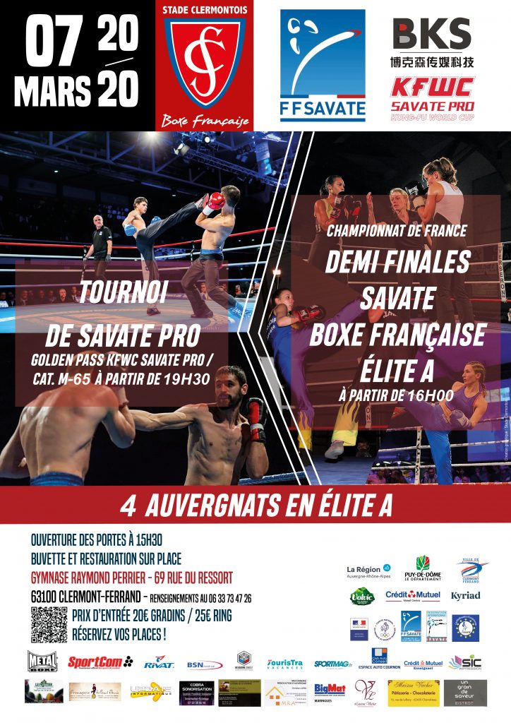 1/2 Finale savate boxe Française Elite A + 3 combats Savate pro en soirée
