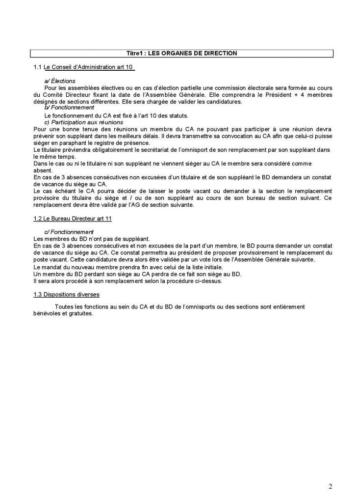 Règlement Intérieur du Stade Clermontois