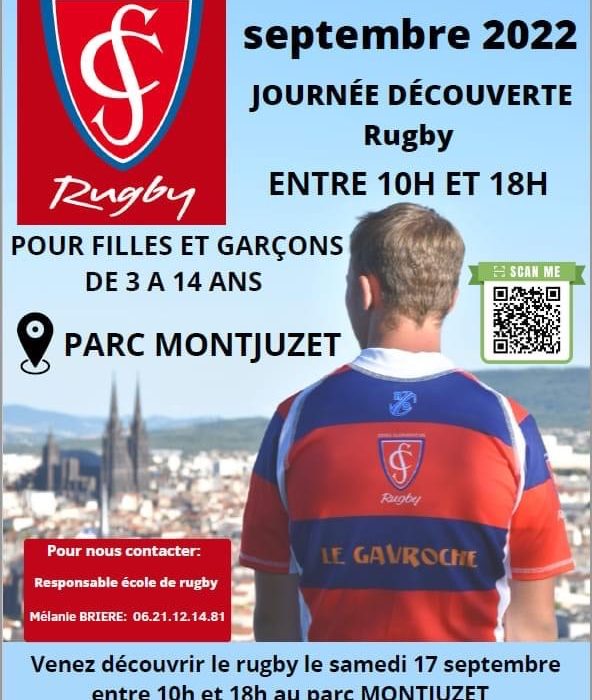 Journée Découverte du Rugby : 17 septembre au Parc de Montjuzet