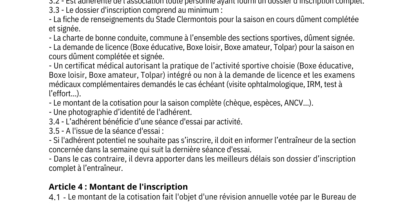 REGLEMENT INTERIEUR